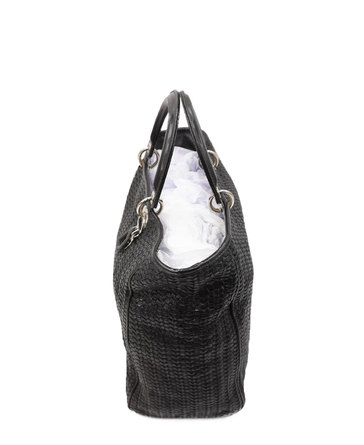 Soft Lady Dior Woven Tote Tresse Black