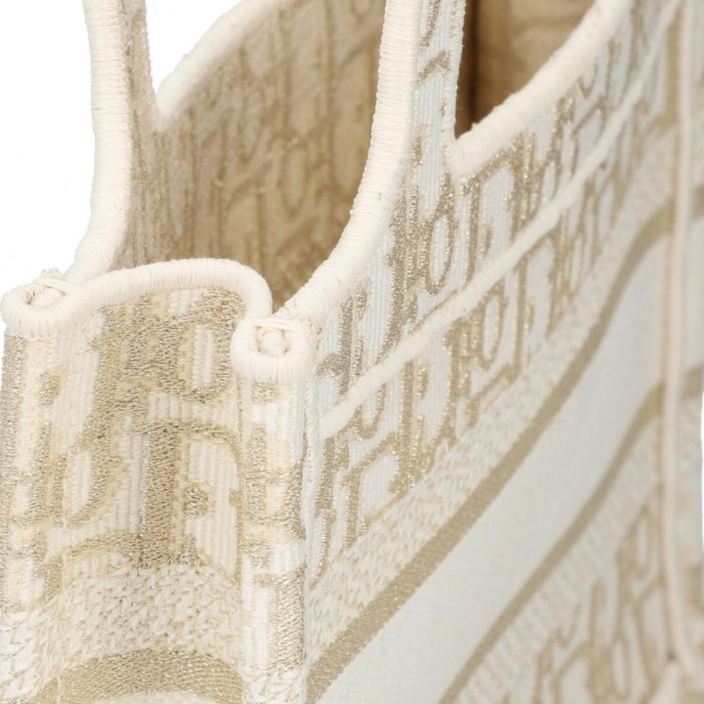 Beige Canvas Dior Book Tote