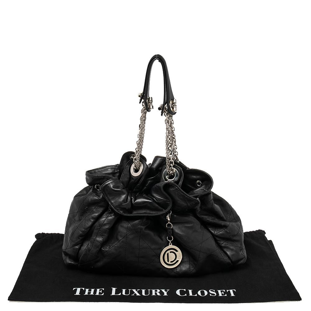 Black Leather Dior Handbag