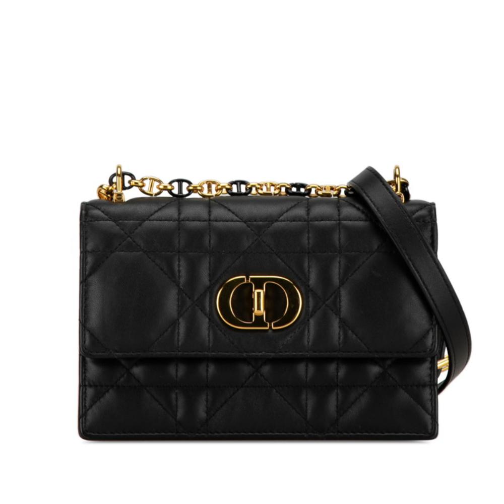 Black Leather Dior Shoulder Bag