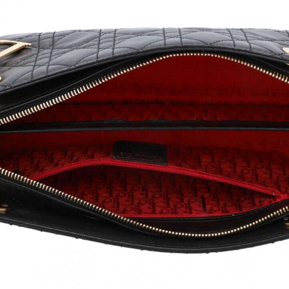 Black Leather Dior Shoulder Bag