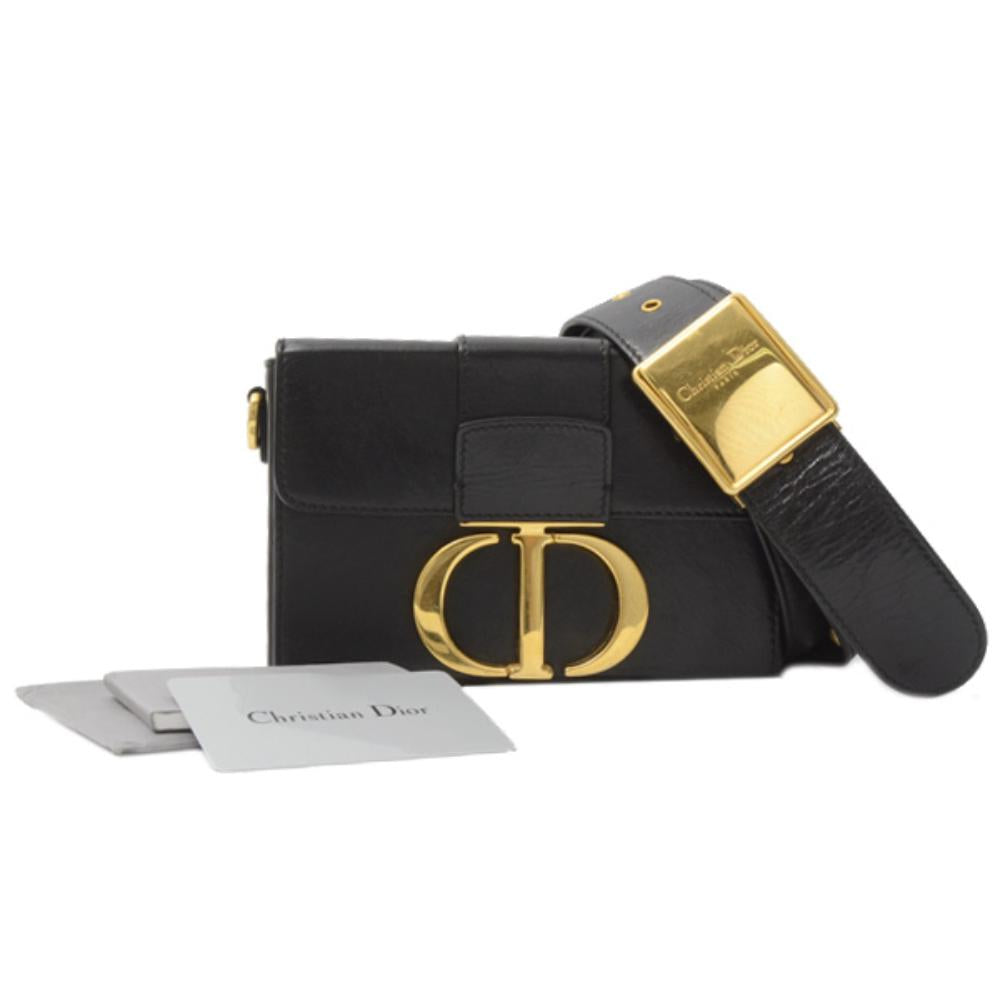 Black Leather Dior Trotter Crossbody Bag