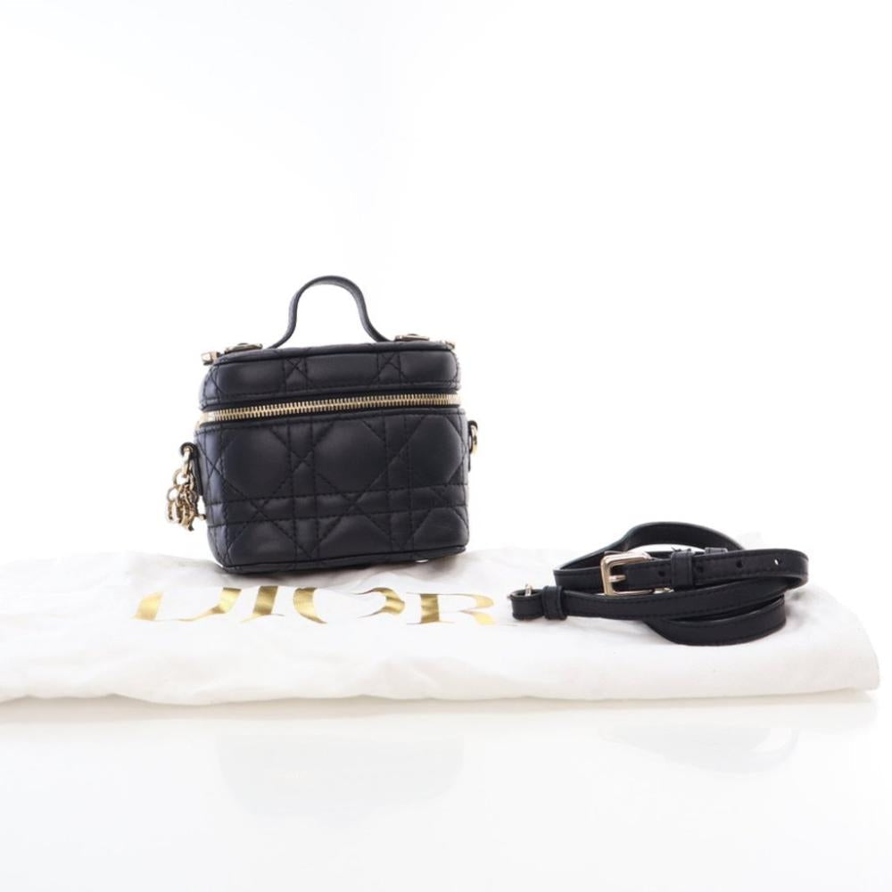 Black Leather Dior Vanity Bag