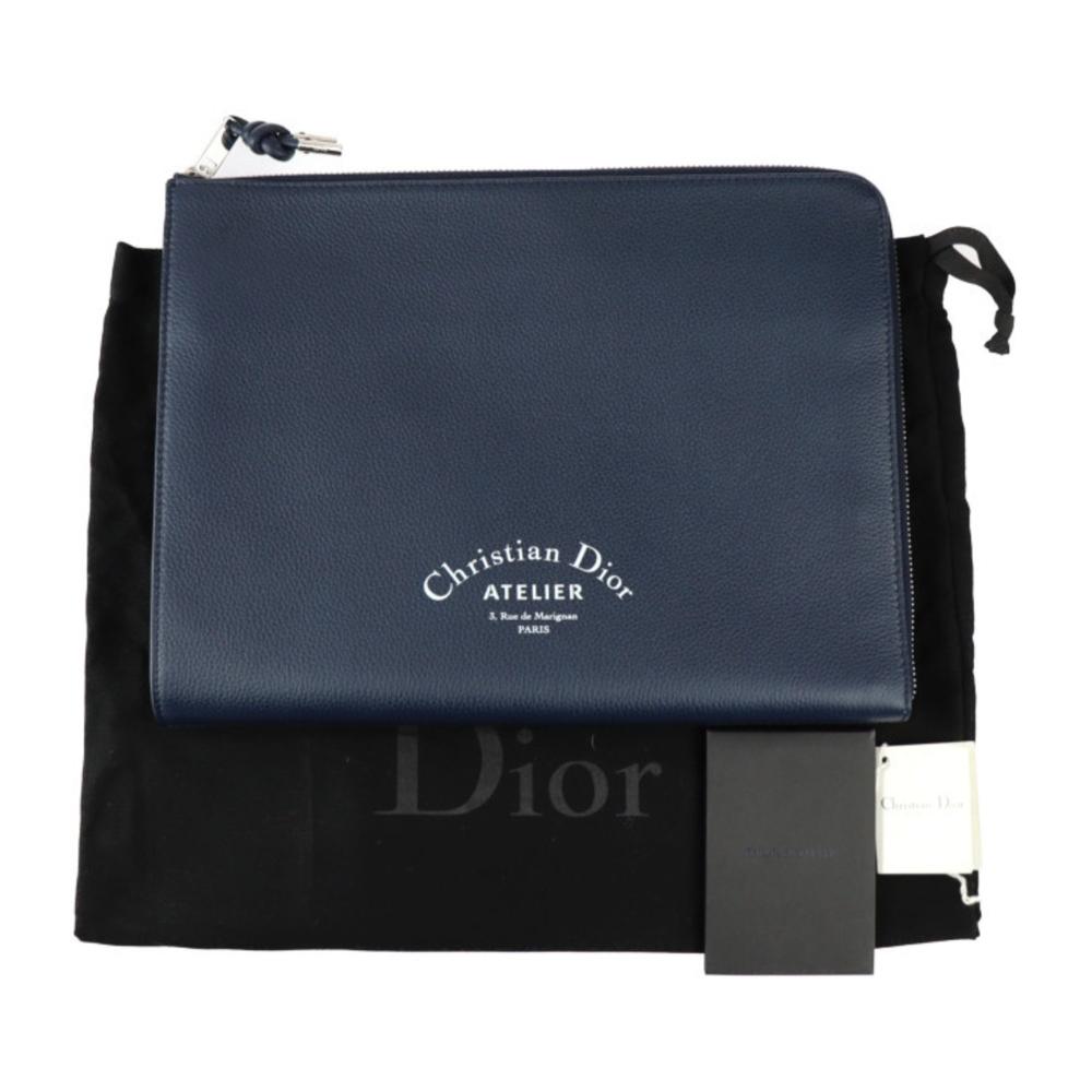 Blue Fabric Dior Cosmetic Pouch