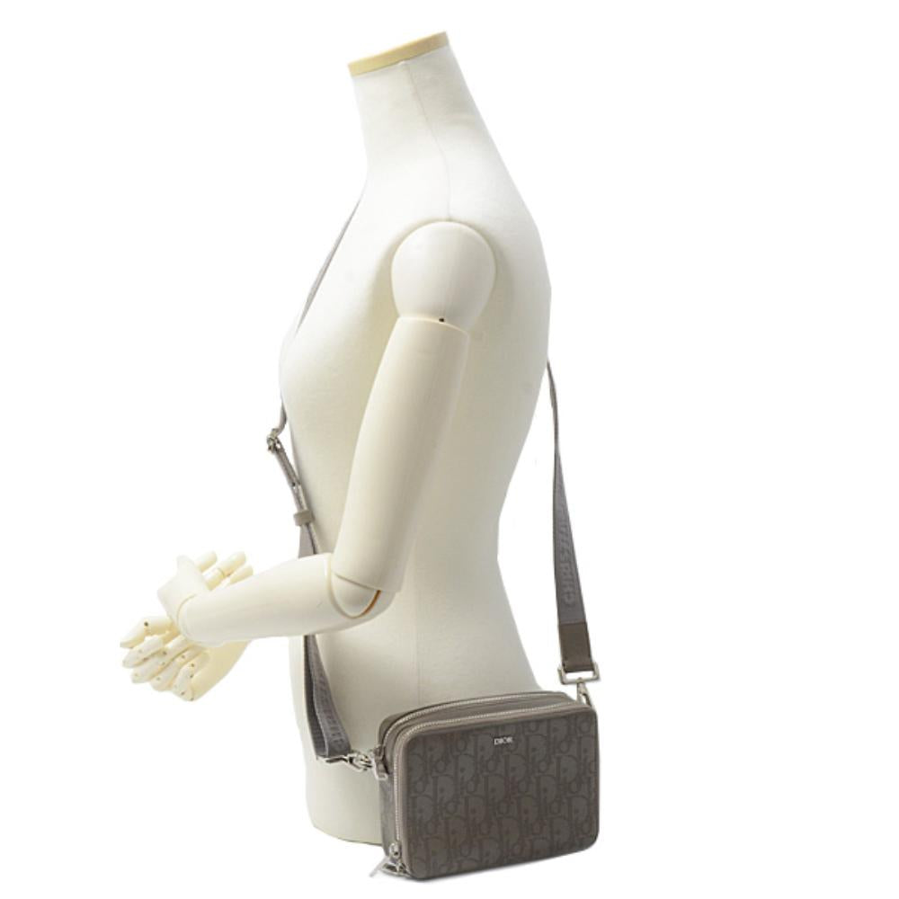 Brown Leather Dior Cosmetic Pouch