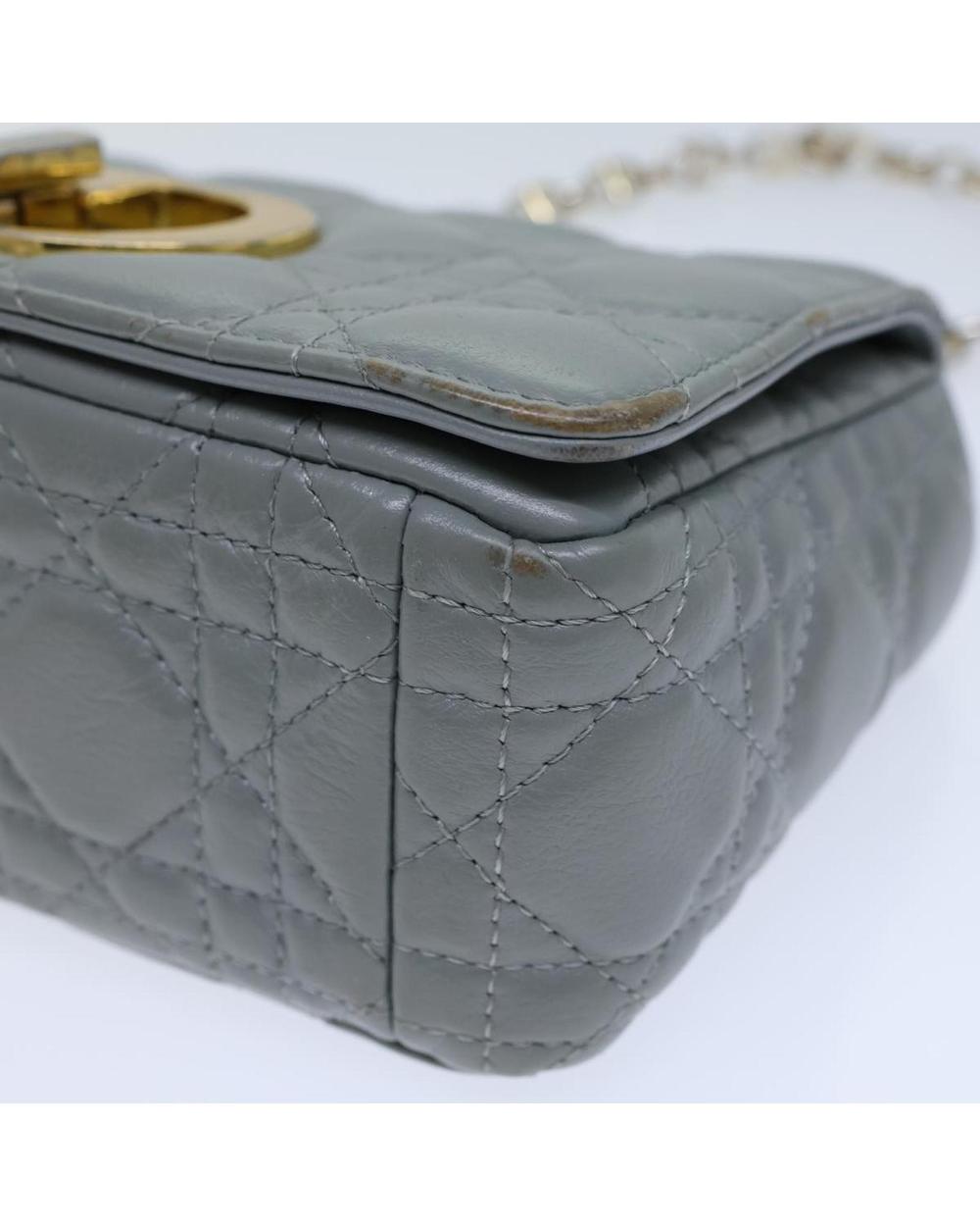 Grey Leather Dior Shoulder Bag