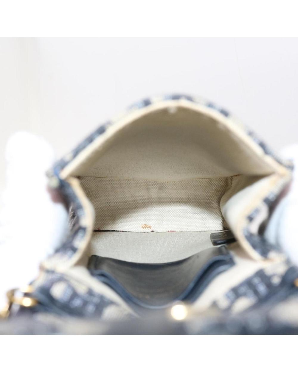 Navy Canvas Dior Trotter Crossbody Bag