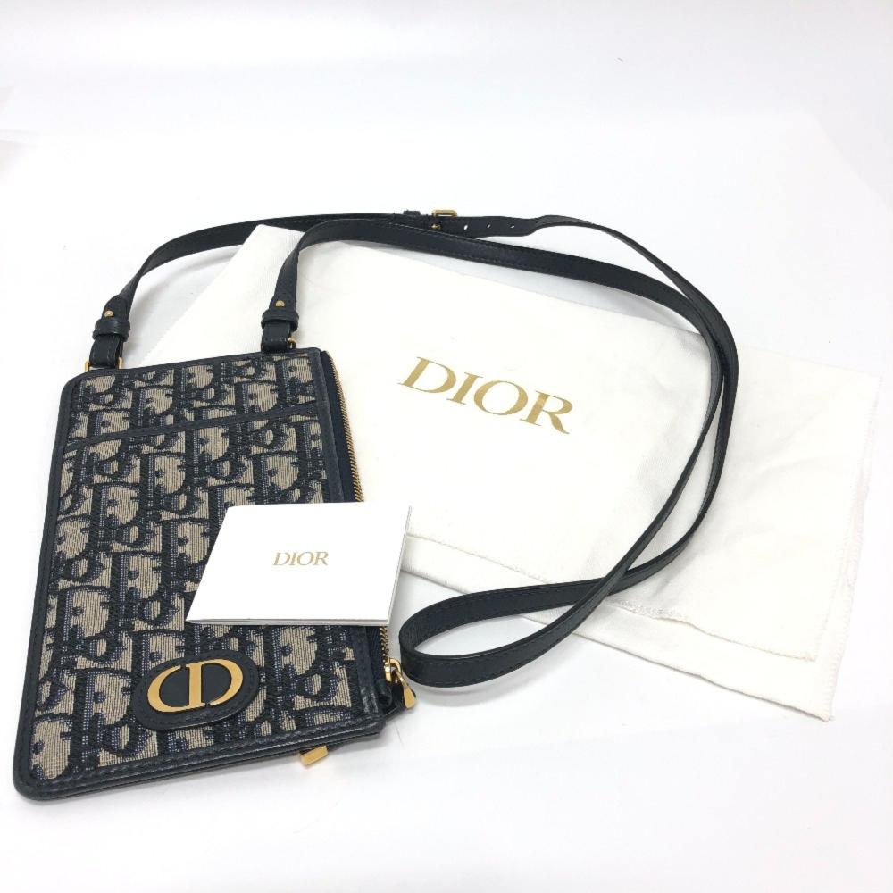 Navy Fabric Dior Saddle Bag