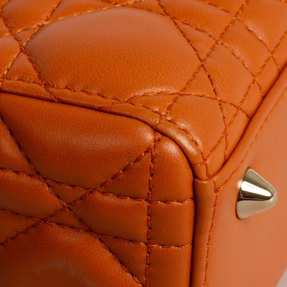 Orange Leather Dior Lady Dior