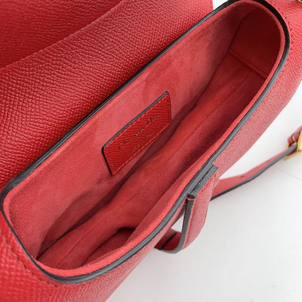 Red Fabric Dior Saddle Bag
