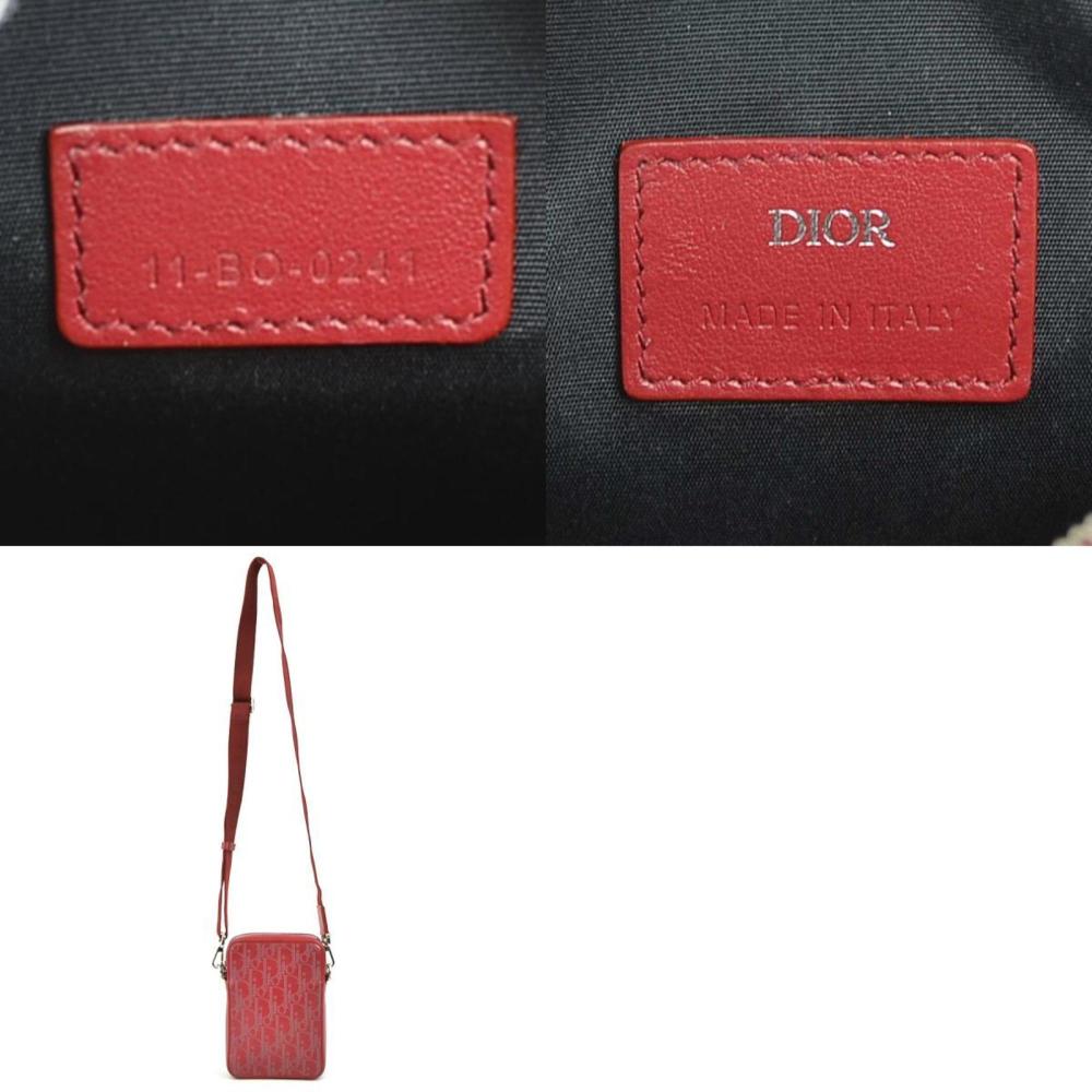 Red Leather Dior Shoulder Bag