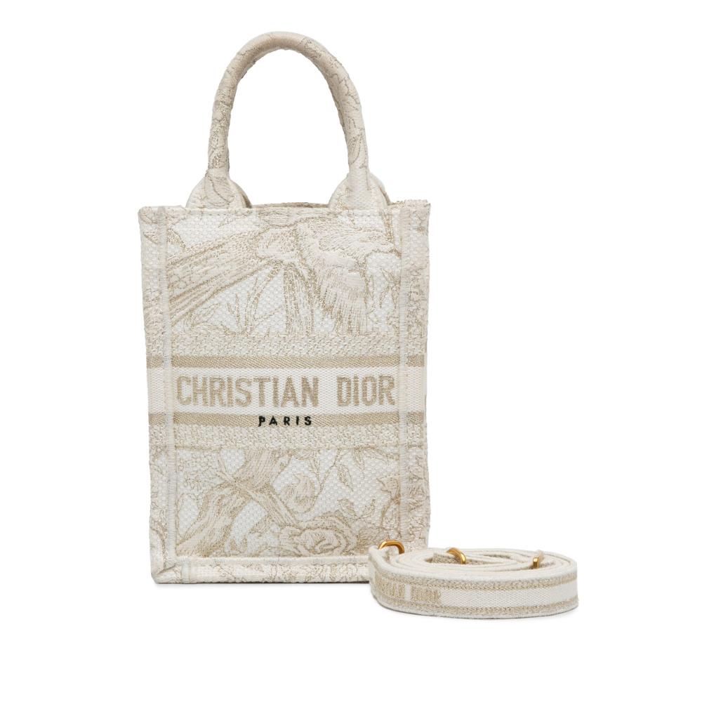 White Canvas Dior Book Tote