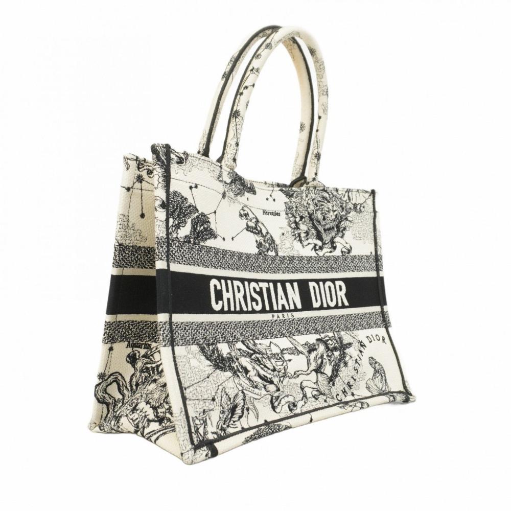 White Canvas Dior Book Tote