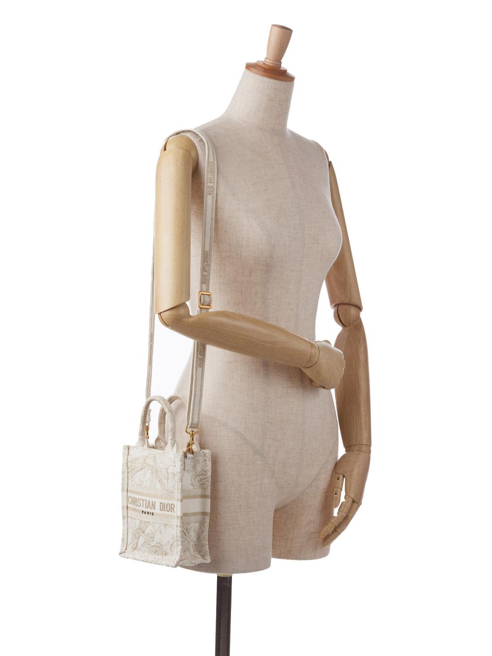 White Canvas Dior Book Tote