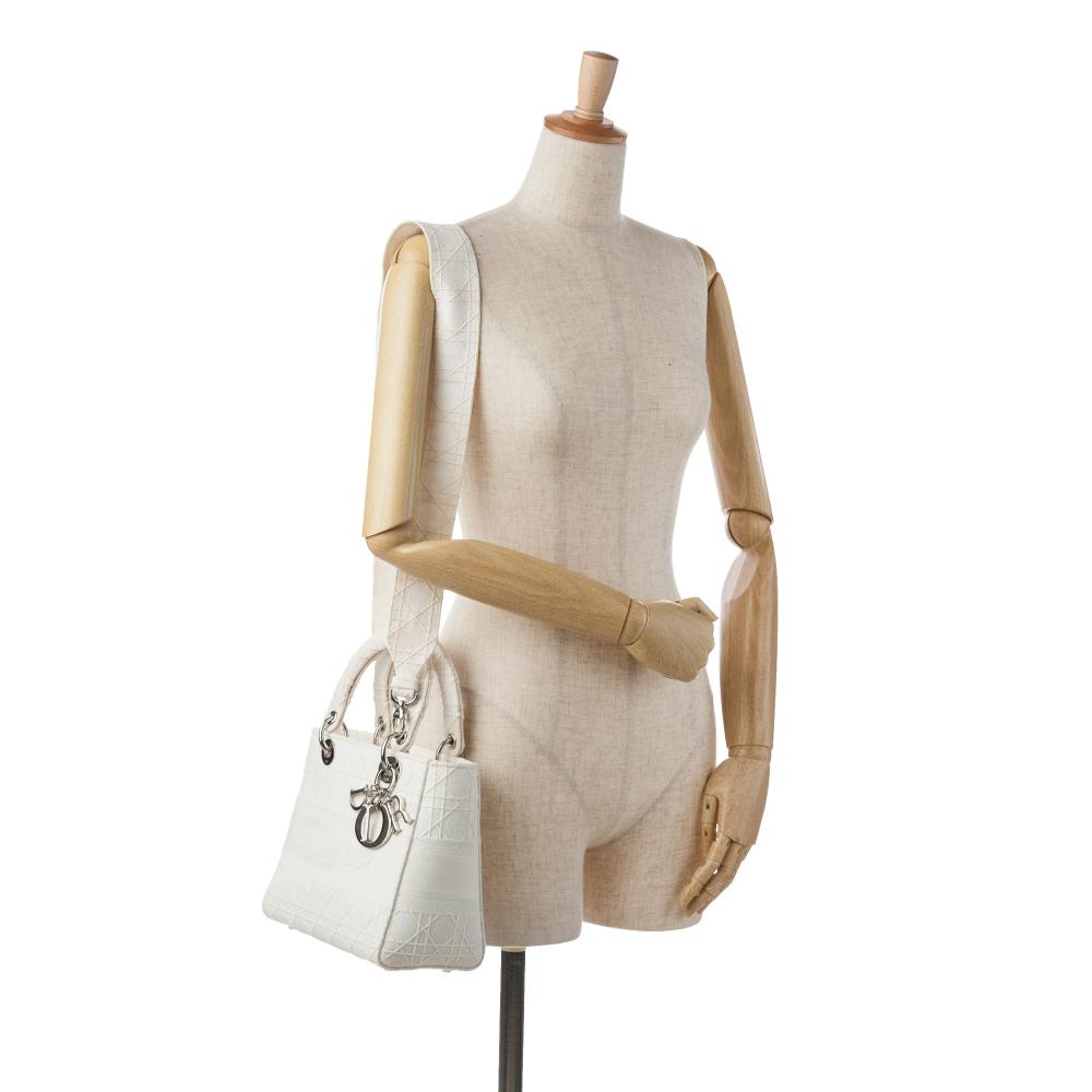 White Canvas Dior Lady Dior
