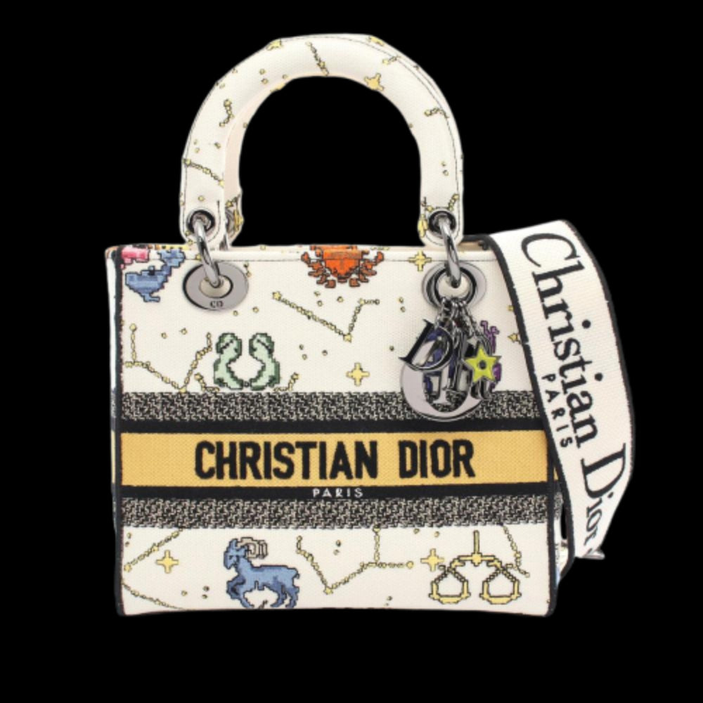 White Canvas Dior Lady Dior
