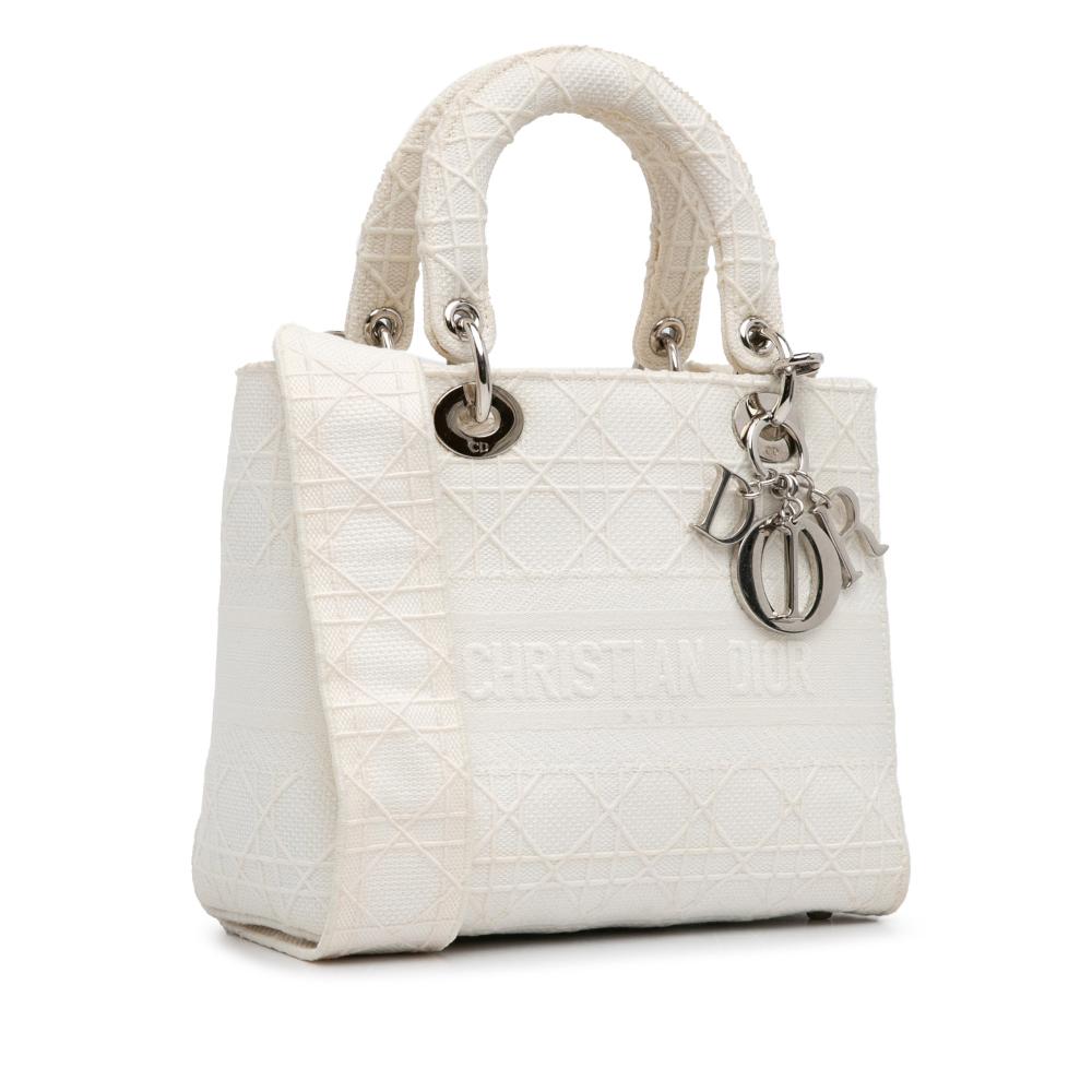 White Canvas Dior Lady Dior