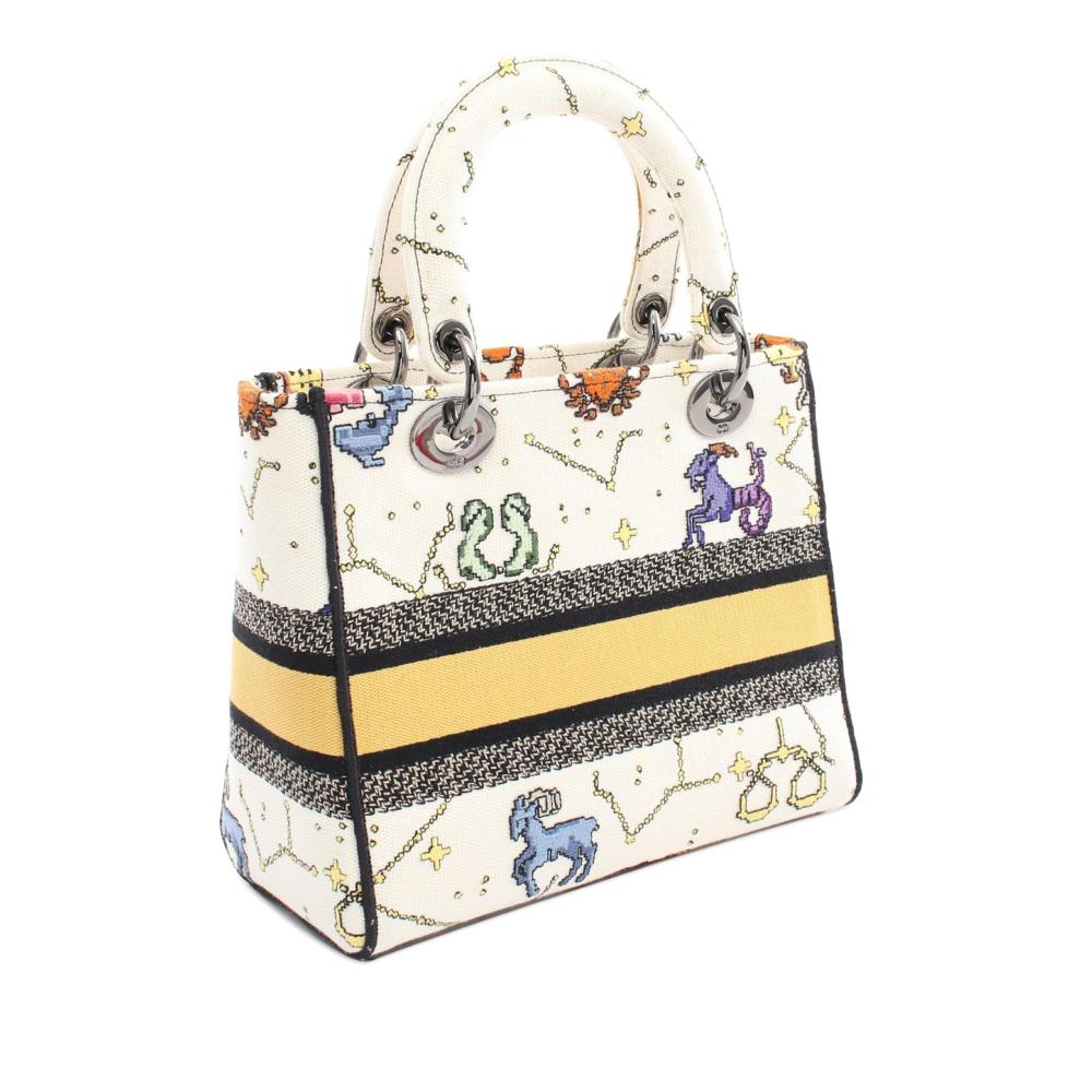 White Canvas Dior Lady Dior