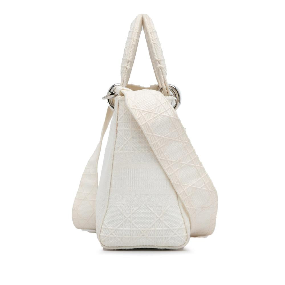 White Canvas Dior Lady Dior