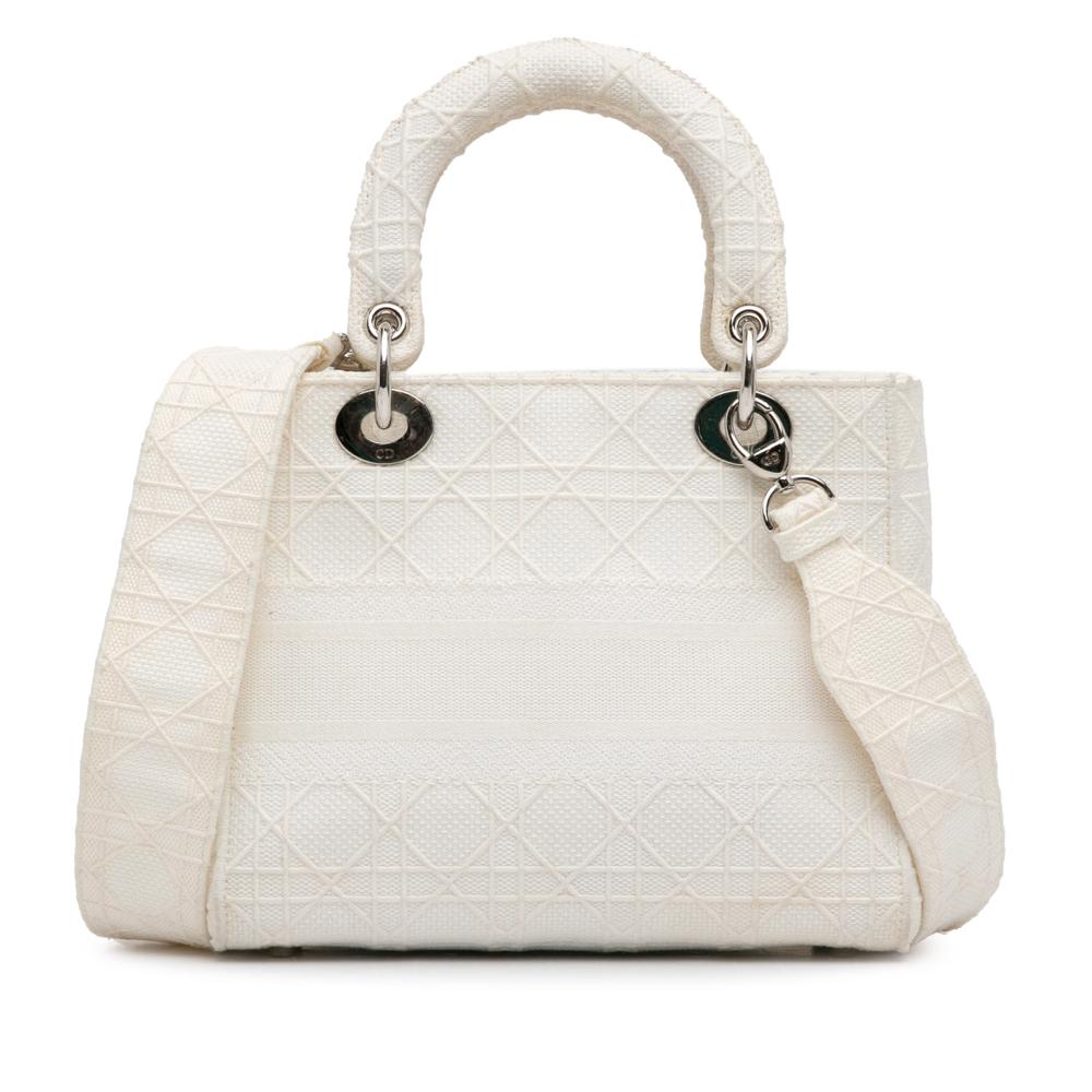 White Canvas Dior Lady Dior
