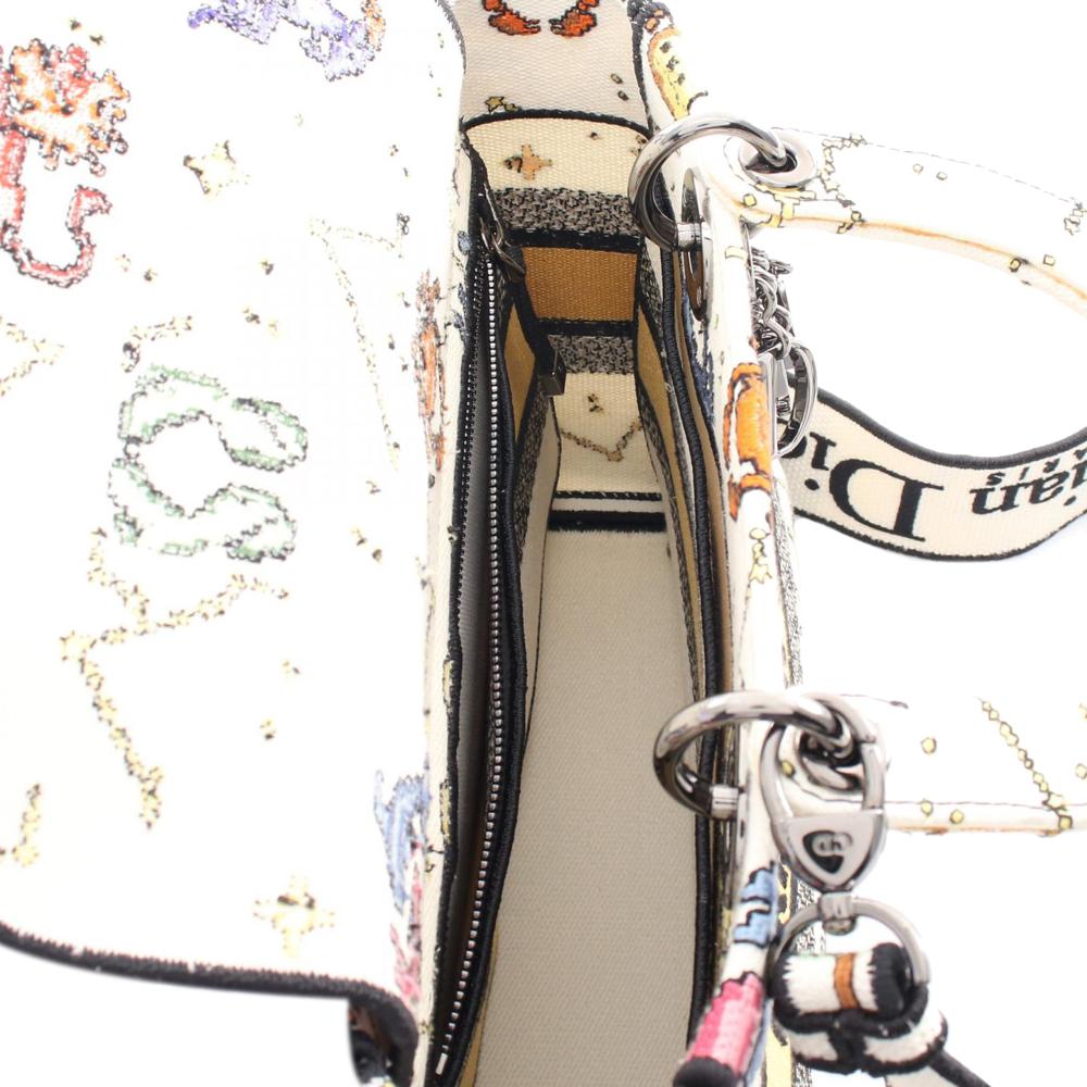 White Canvas Dior Lady Dior