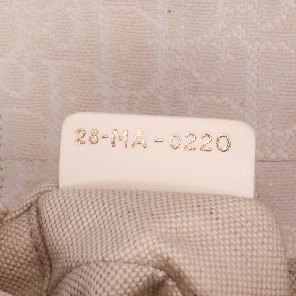 White Canvas Dior Saddle Bag
