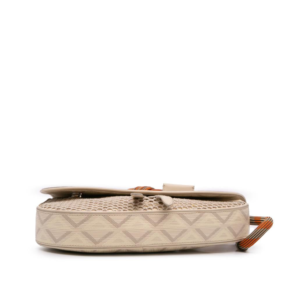White Fabric Dior Saddle Bag