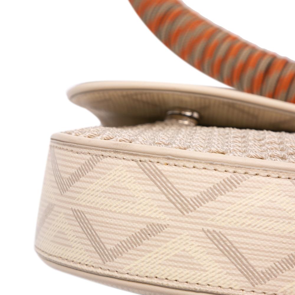 White Fabric Dior Saddle Bag
