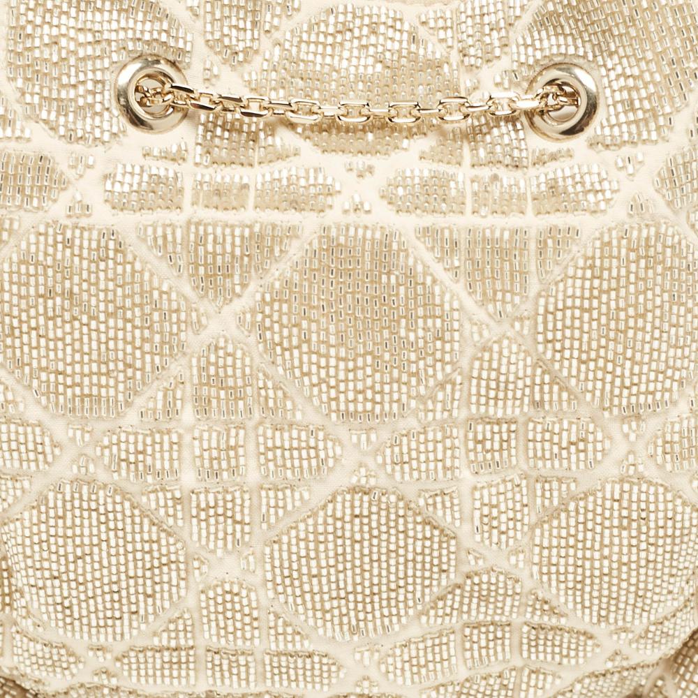 White Fabric Dior Shoulder Bag