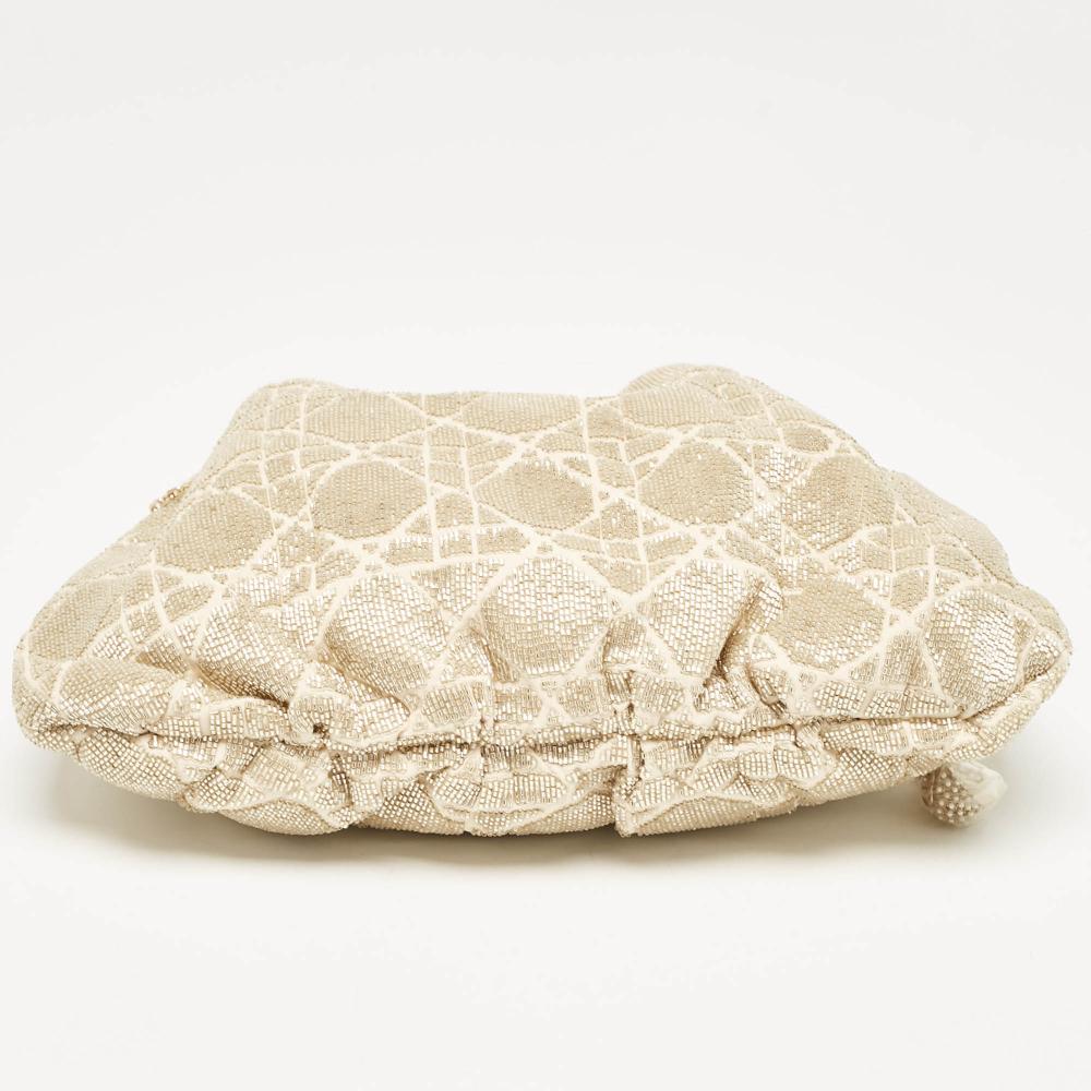 White Fabric Dior Shoulder Bag