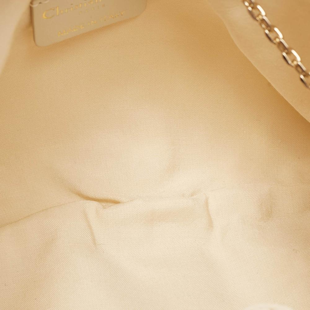 White Fabric Dior Shoulder Bag