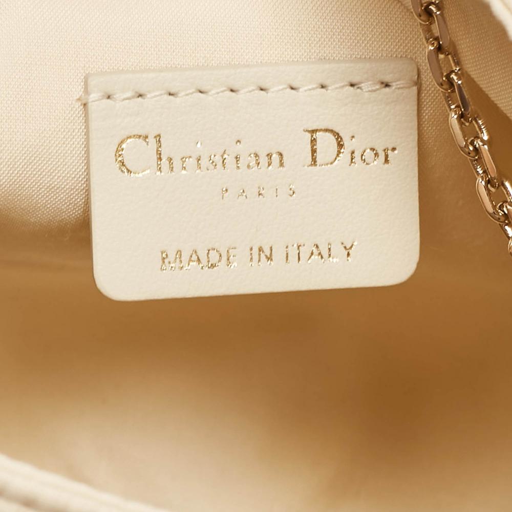 White Fabric Dior Shoulder Bag