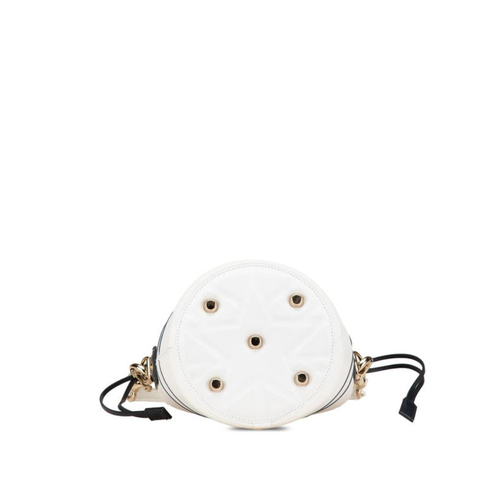White Leather Dior Bucket Bag