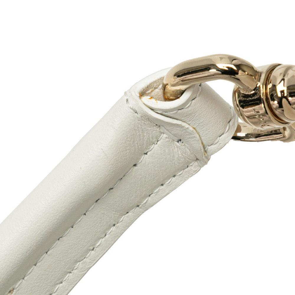 White Leather Dior Bucket Bag