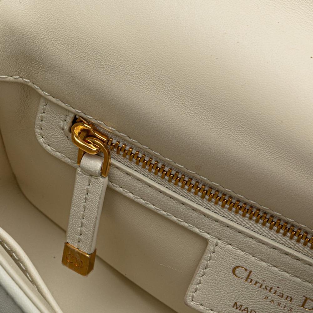 White Leather Dior Crossbody Bag