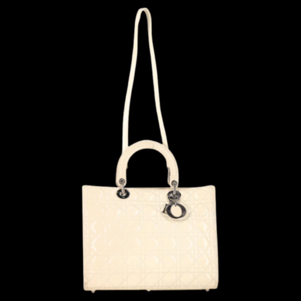 White Leather Dior Lady Dior
