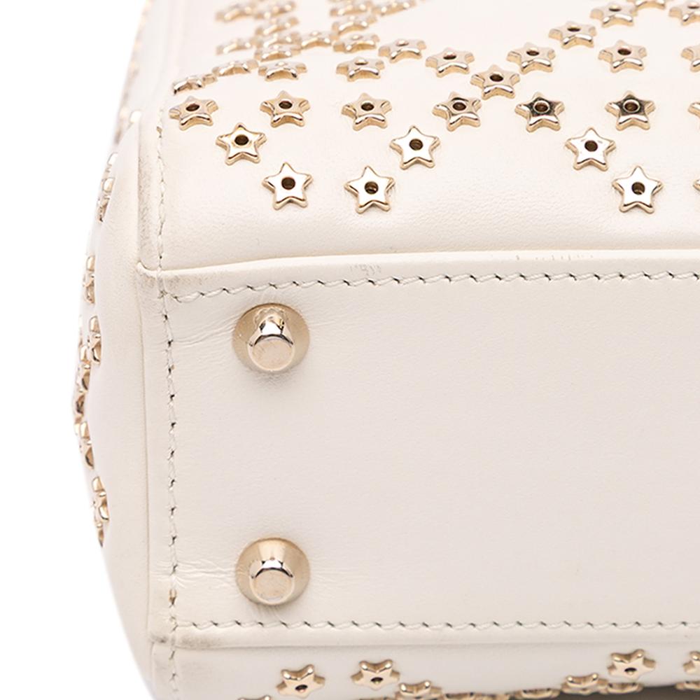 White Leather Dior Lady Dior