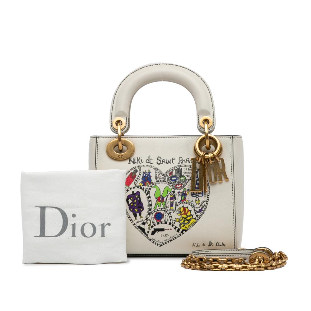 White Leather Dior Lady Dior