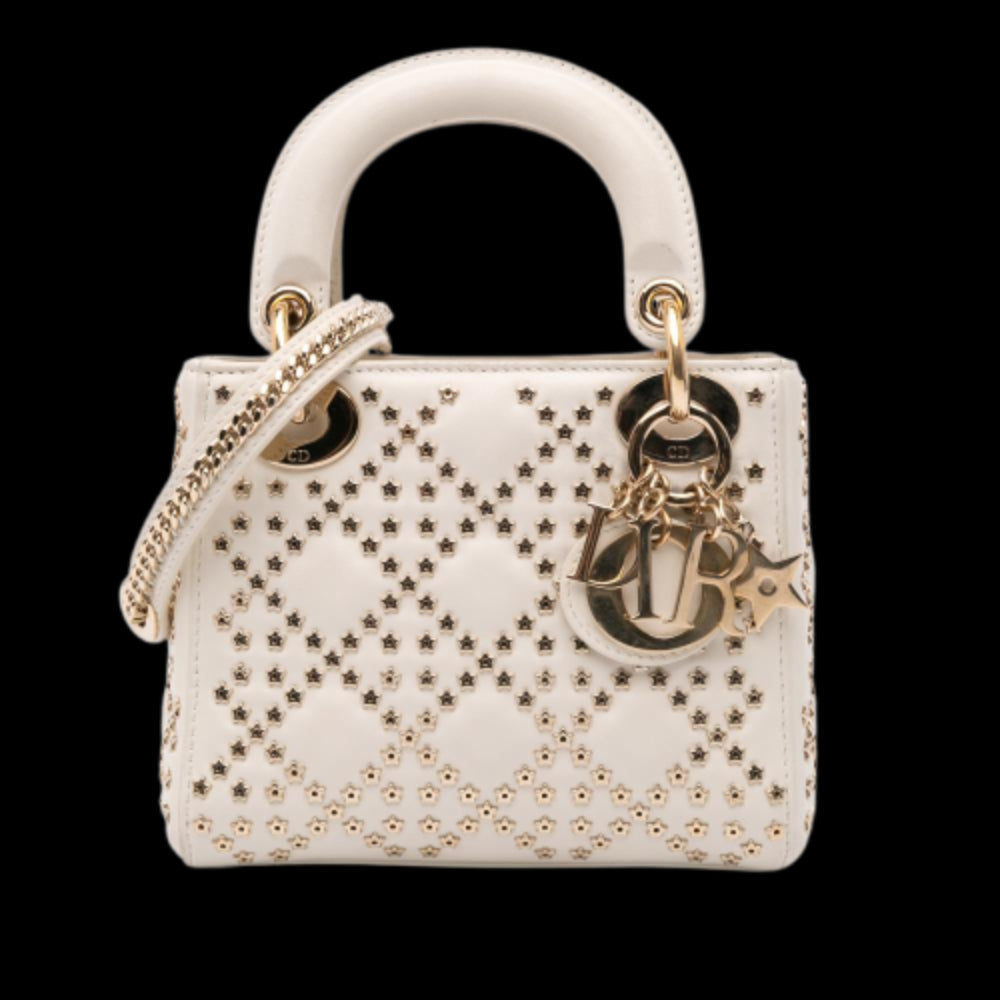 White Leather Dior Lady Dior