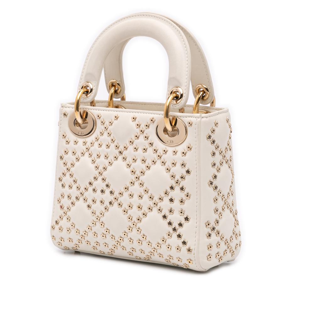 White Leather Dior Lady Dior