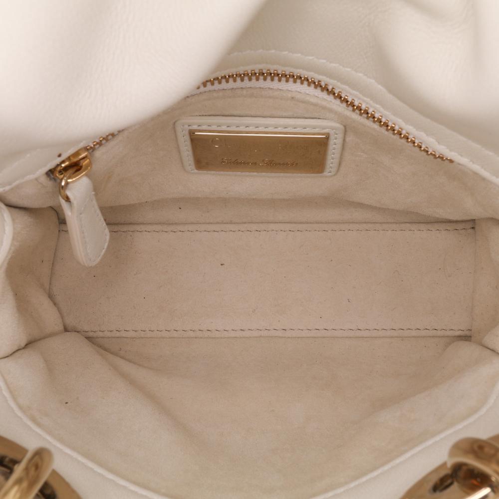 White Leather Dior Lady Dior