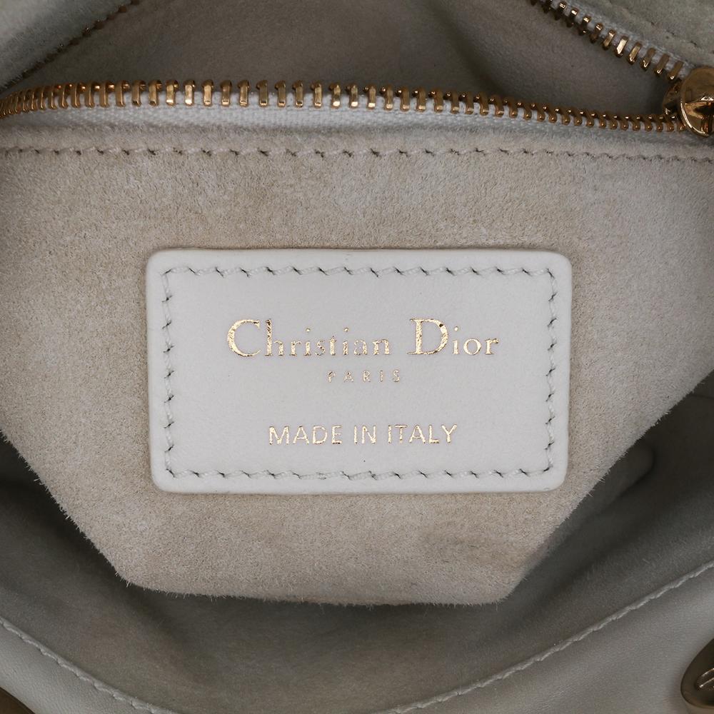 White Leather Dior Lady Dior