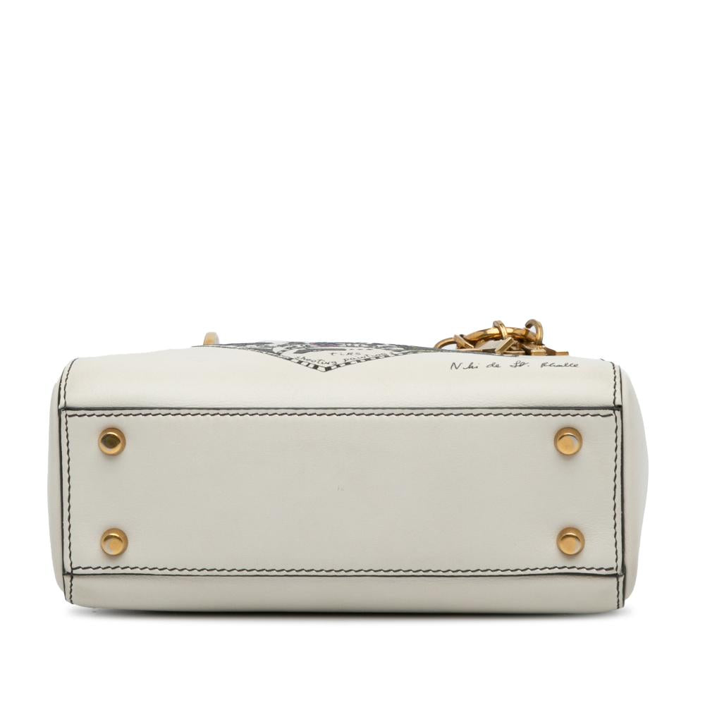 White Leather Dior Lady Dior