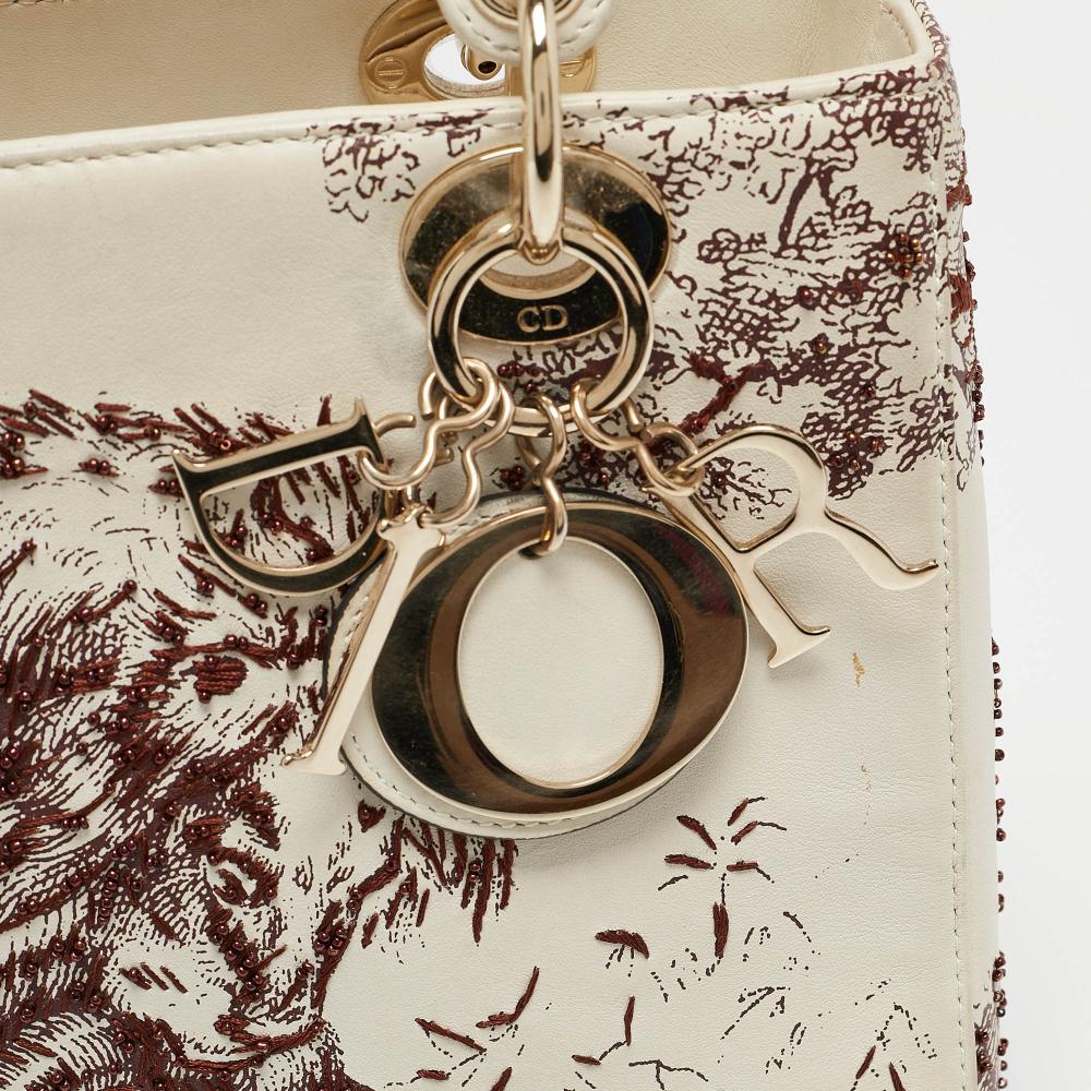 White Leather Dior Lady Dior