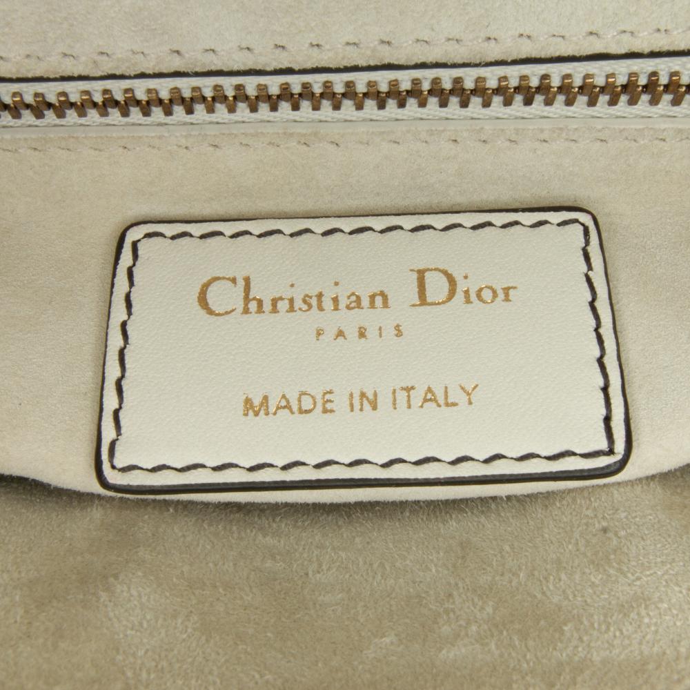 White Leather Dior Lady Dior