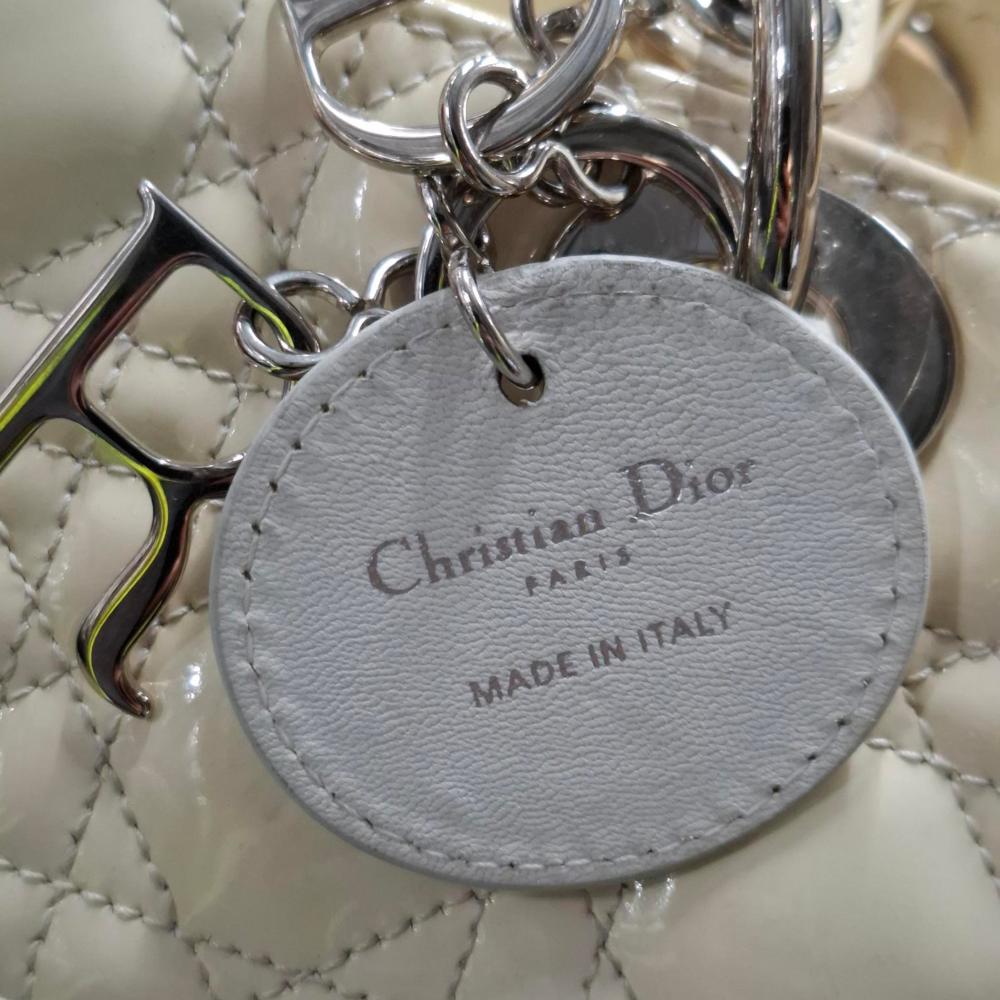 White Leather Dior Lady Dior