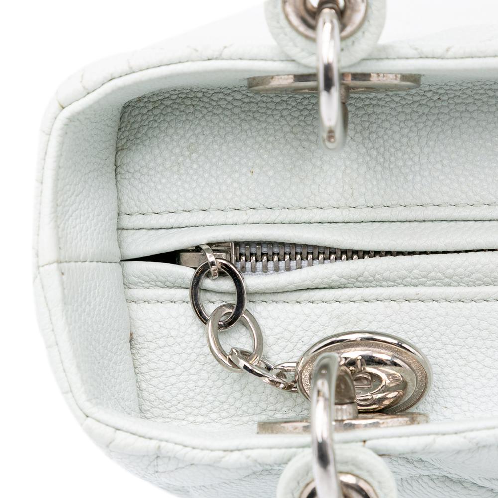 White Leather Dior Lady Dior
