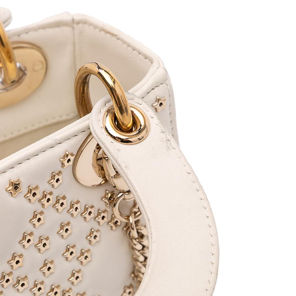 White Leather Dior Lady Dior
