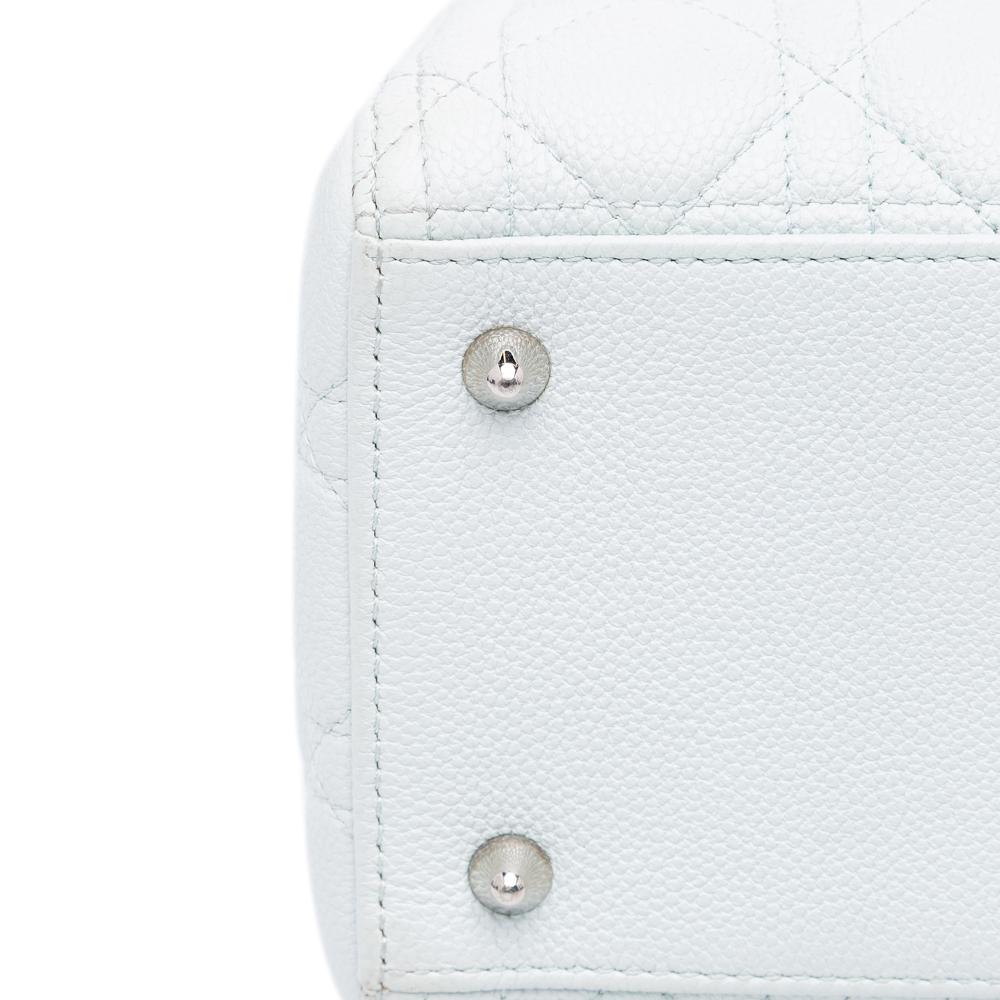 White Leather Dior Lady Dior