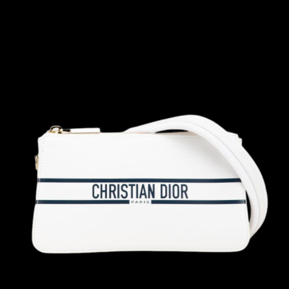 White Leather Dior Shoulder Bag